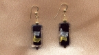 Black, Gold, & Silver Abstract Rectangle Earrings